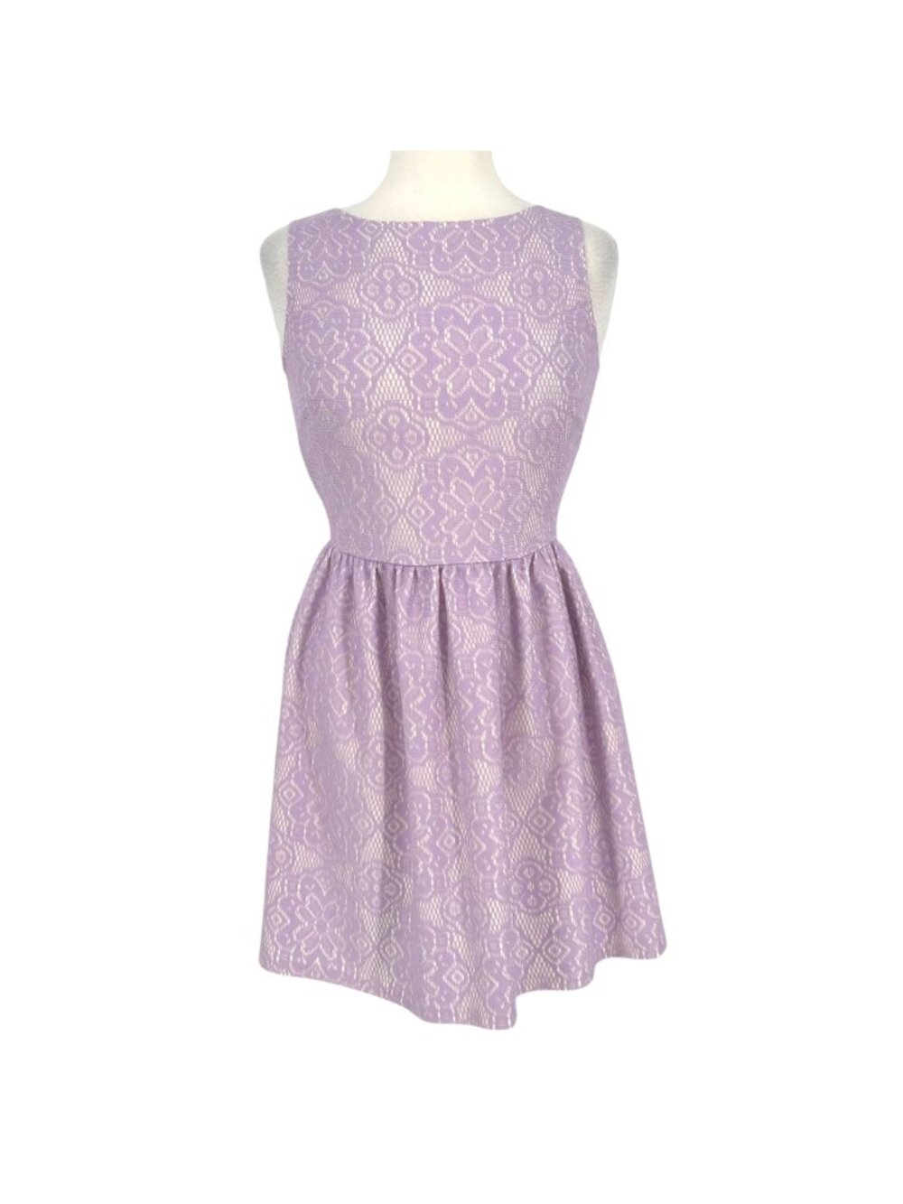 Love,ady Lavender Lace Fit & Flare Dress Size Medium Coquette Soft Girl Modest